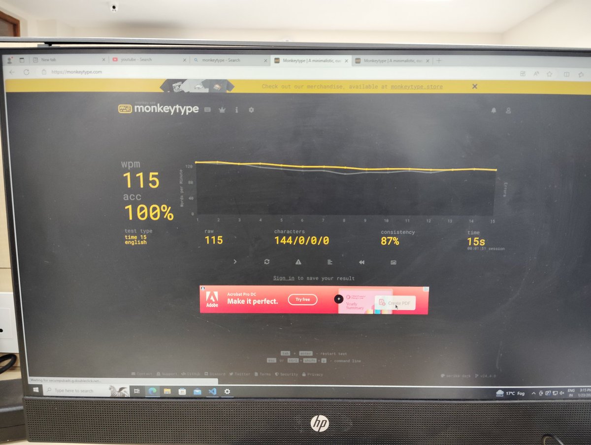 sigmasandesh's tweet photo. Started with 30 wpm last year
to hitting 115 today
Aiming to take it 150+ this year.
#keep_practicing https://t.co/KqH6FDGZlV