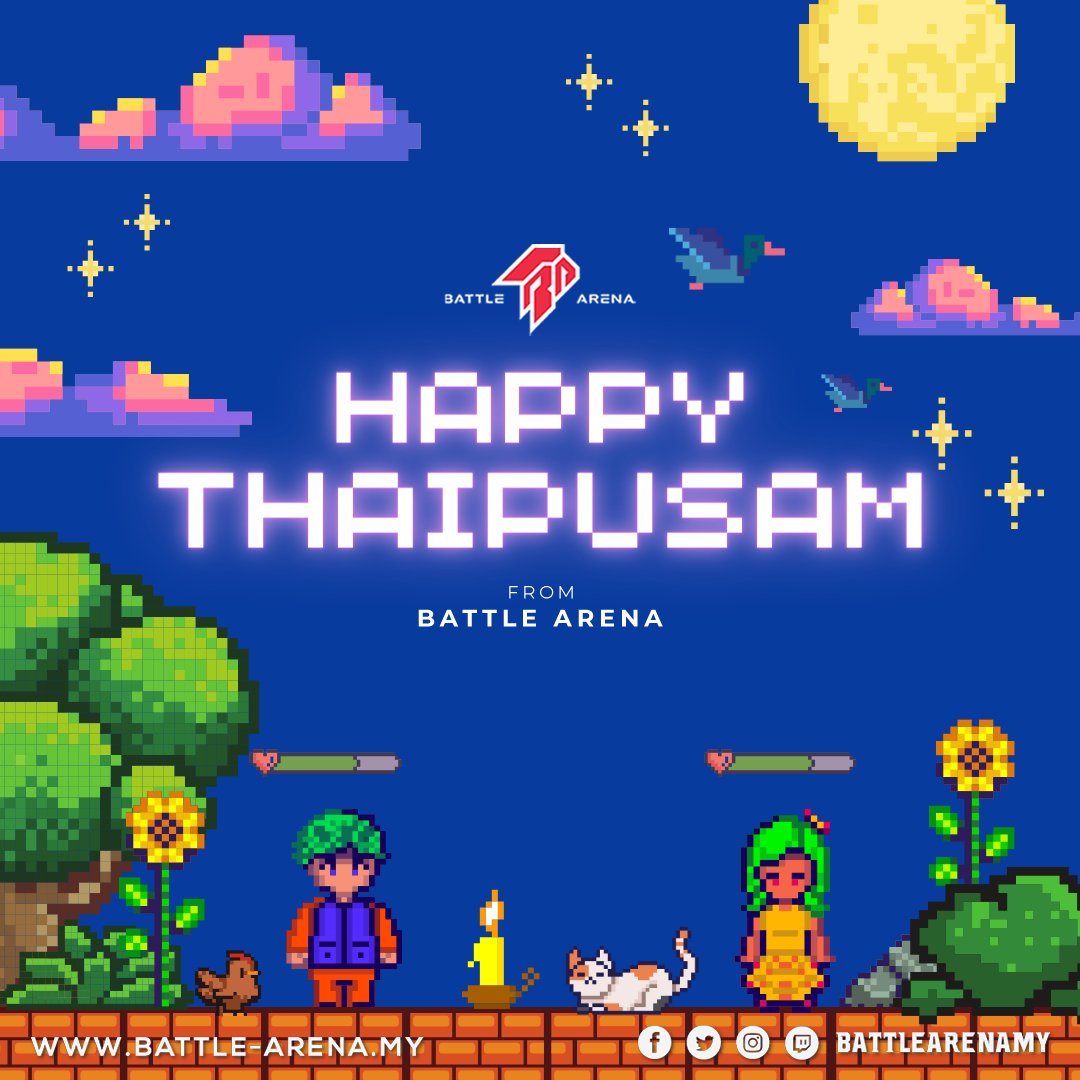 Battle Arena Malaysia wishes all Hindus a Happy #Thaipusam! May you all be blessed with overflowing happiness and prosperity this Thaipusam. ✨

#BattleArenaMY