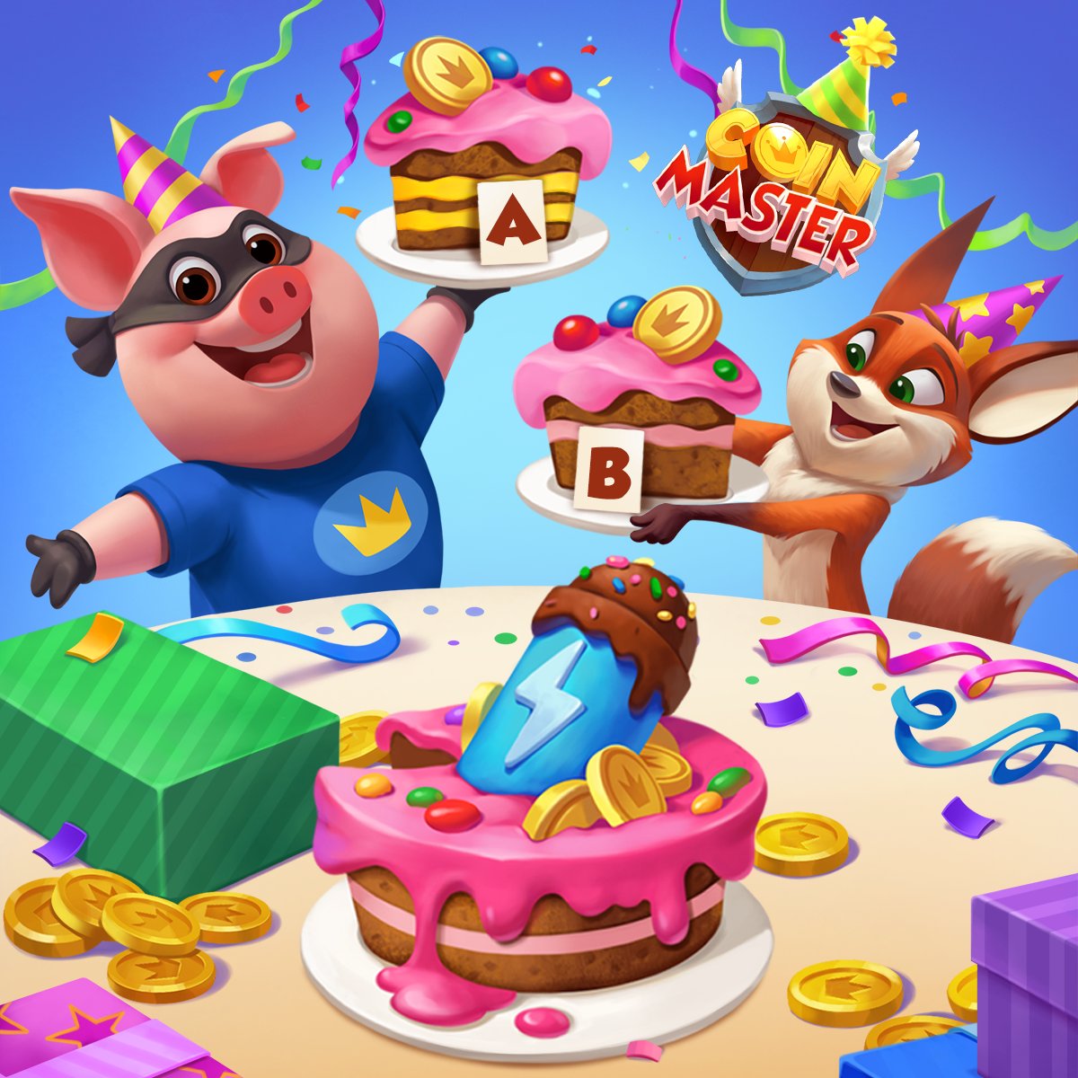 CoinMasterGame's tweet image. 𝗥𝗘𝗔𝗗𝗬 𝗧𝗢 𝗖𝗔𝗞𝗘 𝗢𝗨𝗥 𝗗𝗔𝗬? 🍰 Tell us which slice came from the cake for your chance to win 𝟐,𝟎𝟎𝟎 𝐒𝐏𝐈𝐍𝐒 &amp;amp; 𝟐 𝐁𝐈𝐋𝐋𝐈𝐎𝐍 𝐂𝐎𝐈𝐍𝐒!😋🎉