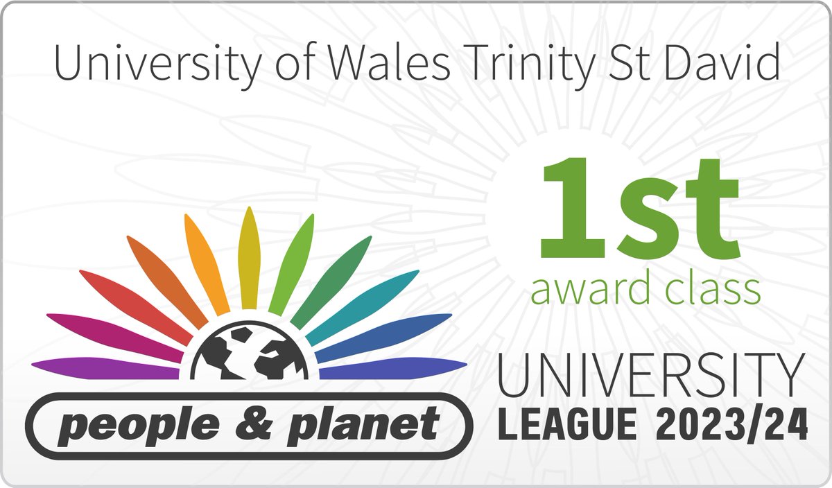 NEWS: UWTSD earns coveted '1st Class' sustainability ranking in prestigious People & Planet University League 💚READ the full story here 👇 uwtsd.ac.uk/news/press-rel…