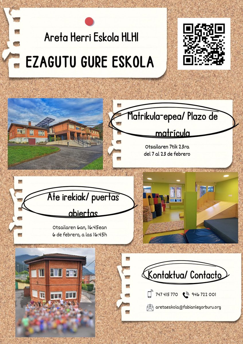 Ezagutu gure eskola
Aretako Herri Eskola