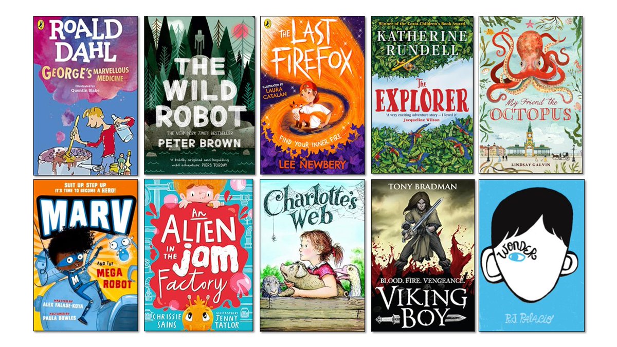 While putting together our school reading newletter I put all our autumn class novels from Year 2-6 together. Great range of diverse texts of different genres. We had some fantastic feedback from the children too! @WhiteoakNailsea @OpenUni_RfP @jonnybid #readingforpleasure