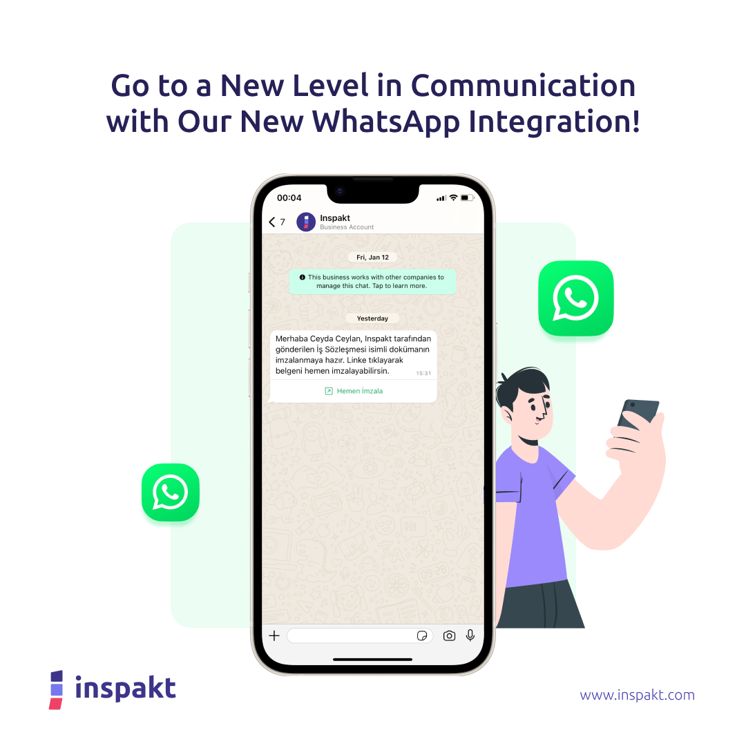 We have exciting news for you! Inspakt takes your communication experience to the top with WhatsApp integration.

#DigitalTransformation #DigitalSignature #BiometricSignature #ElectronicSignature #DigitalizingTrust #TrustBuilder #WhatsAppintegration #NewLevelCommunication