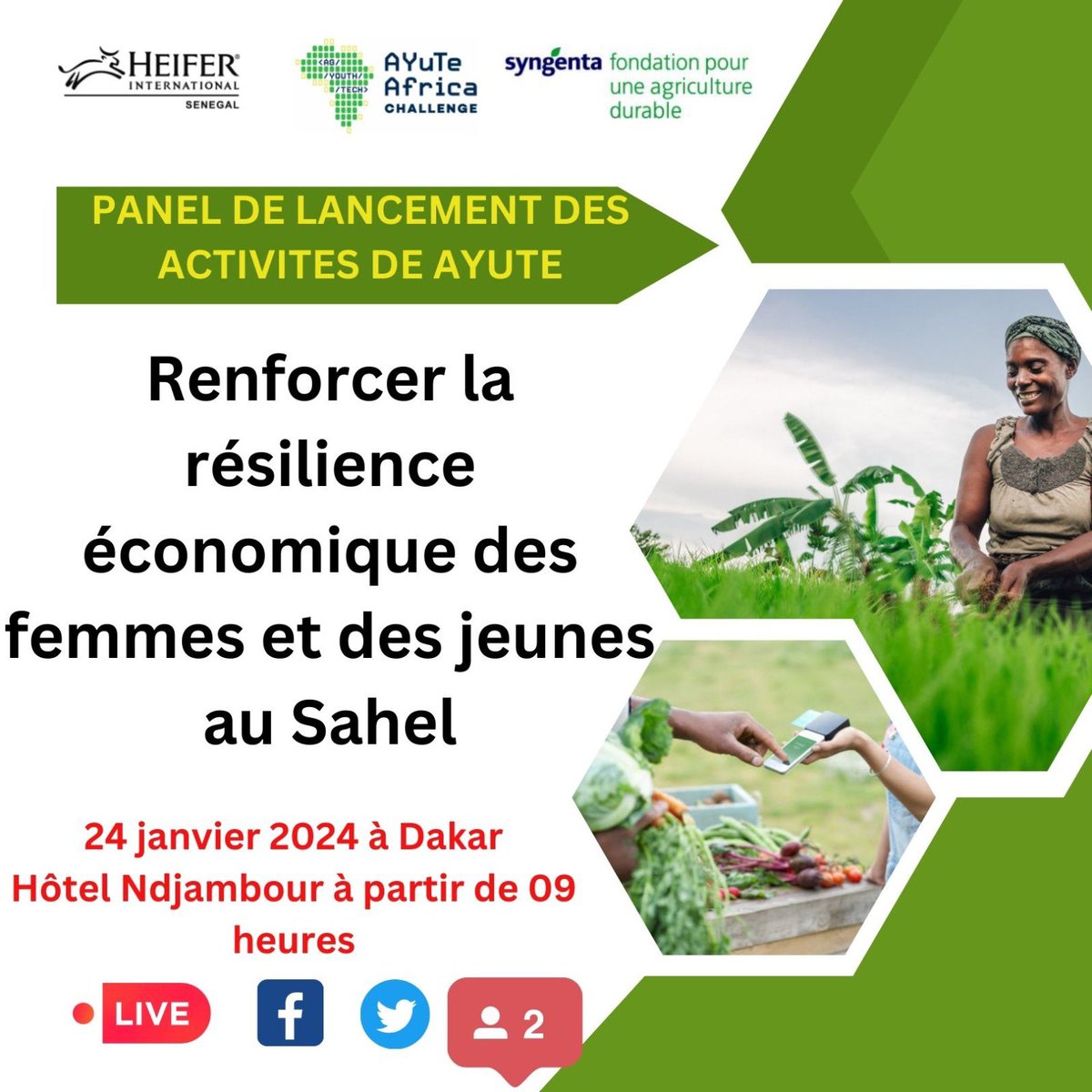 Renforcer la résilience économique des femmes et des jeunes au Sahel. #LaTerreNeMentPas
#Agriculture

@HeiferSenegal @AyuteAfrica @Heifer  Fondation Syngenta pour une Agriculture Durable #SyngentaFondation