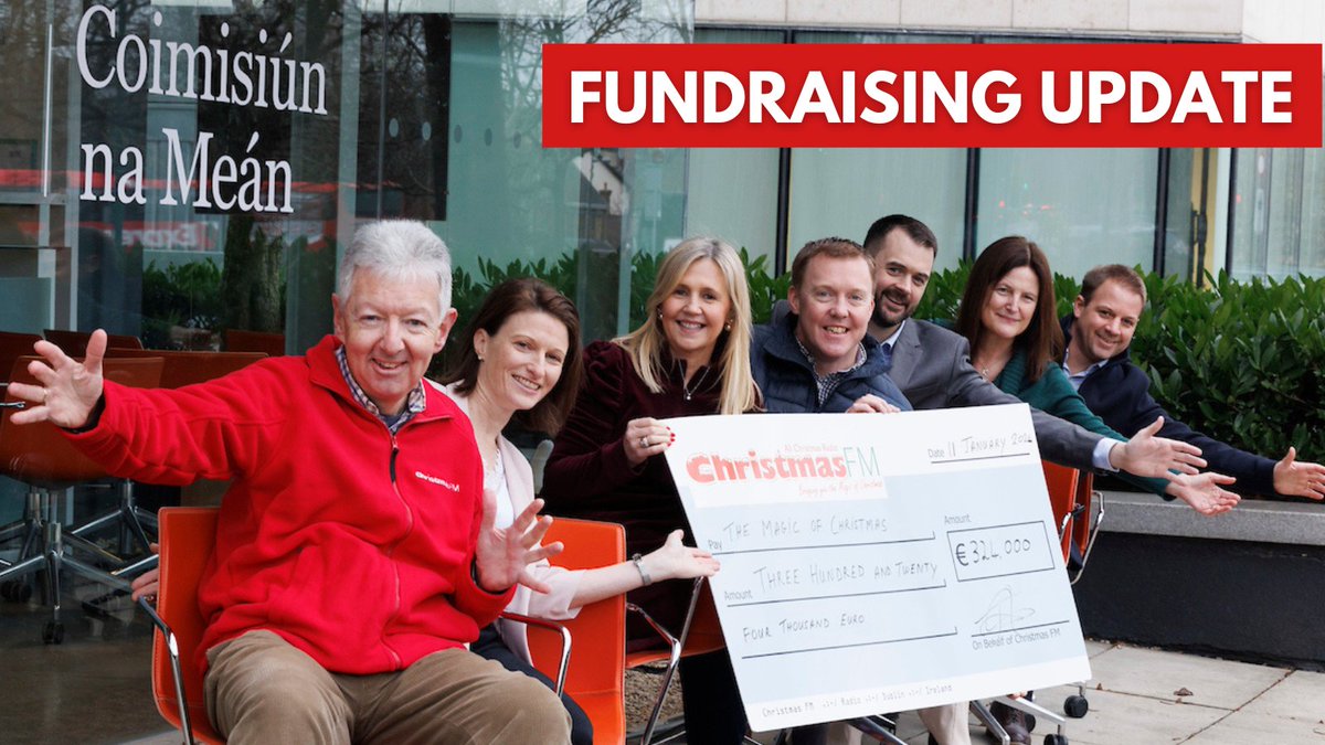 Christmas FM (@christmasfm) on Twitter photo We are delighted to announce that in 2023 we raised €324,000 for <a href="/SupportTheMagic/">The Magic of Christmas</a>!
The funds will be used to support 5,000 vulnerable children in our communities through our charity partners <a href="/Barnardos_IRL/">Barnardos Ireland</a> <a href="/Barretstown/">Barretstown</a>, <a href="/MakeAWish_ie/">Make-A-Wish Ireland</a> and <a href="/CommunityFound/">Community Foundation Ireland</a>. We are delighted to announce that in 2023 we raised €324,000 for <a href="/SupportTheMagic/">The Magic of Christmas</a>!
The funds will be used to support 5,000 vulnerable children in our communities through our charity partners <a href="/Barnardos_IRL/">Barnardos Ireland</a> <a href="/Barretstown/">Barretstown</a>, <a href="/MakeAWish_ie/">Make-A-Wish Ireland</a> and <a href="/CommunityFound/">Community Foundation Ireland</a>.
