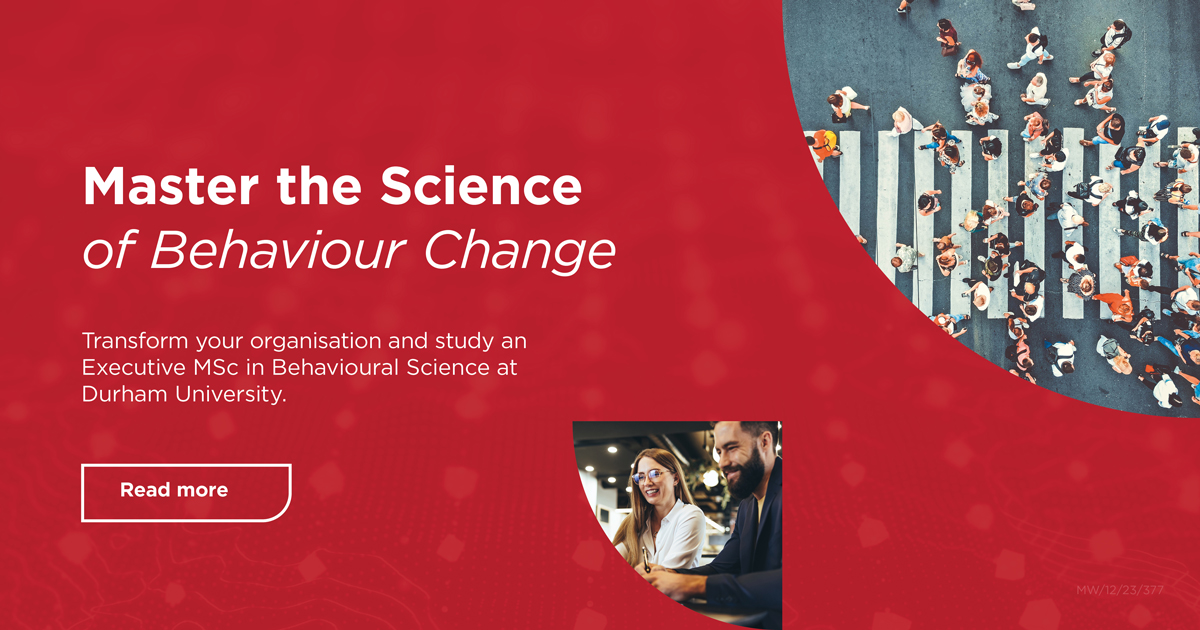 Durham Psychology (@durhampsych) on Twitter photo Are you a business professional seeking a flexible online program to hone your analytical and leadership skills? 🌐 Our brand new Executive MSc in Behavioural Science <a href="/durham_uni/">Durham University</a> could be for you!
Find out more: brnw.ch/21wGekN Are you a business professional seeking a flexible online program to hone your analytical and leadership skills? 🌐 Our brand new Executive MSc in Behavioural Science <a href="/durham_uni/">Durham University</a> could be for you!
Find out more: brnw.ch/21wGekN