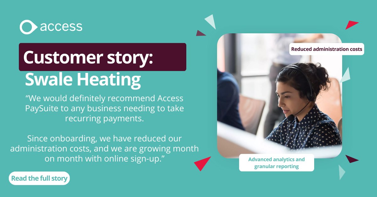 Learn how Swale Heating transformed their payment processes with Access PaySuite’s Direct Debit solution. Dive into our case study to explore how they boosted efficiency and elevated customer satisfaction. Visit 

ow.ly/Eccu50QnLjg for more details.