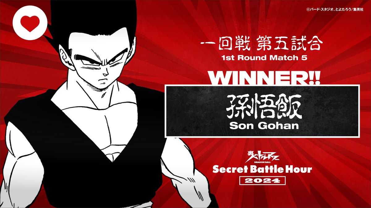 裏バトルアワー 第5試合勝者は、#孫悟飯！ 勝者は第2回戦へ！ ※第2回戦 