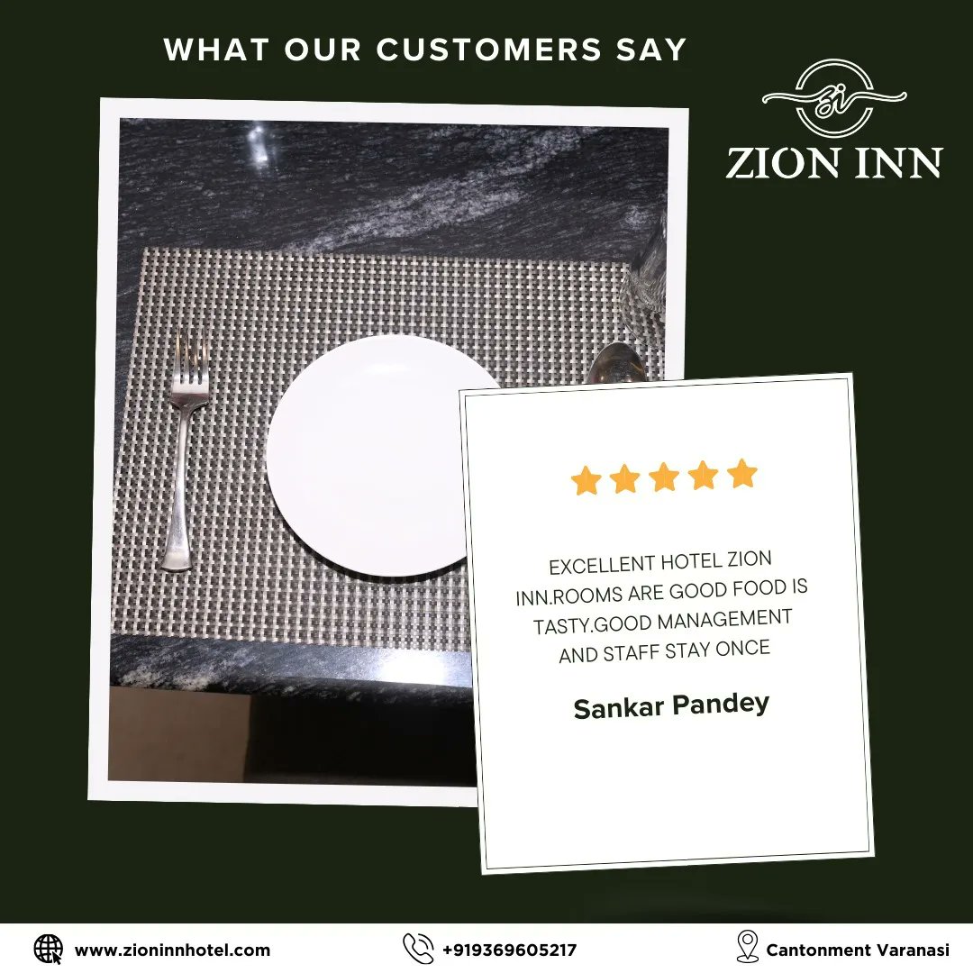 The incredible feedback from Our Zioninnhotel customer speaks volumes! 🙌

📞 Book Now - +919369605217
🌐 Website -zioninnhotel.com
.
.
Location 📍 S-20/53, Buddha Vihar Colony, 12K, The Mall Rd, cantonment, Varanasi, UP.
.
#hotelzioninn_varanasi #zioninnhotel #customersreview