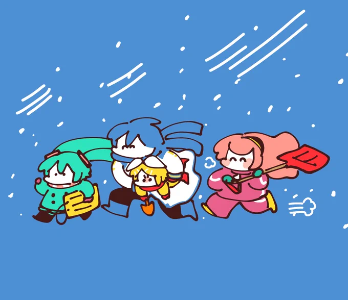 大雪が危ないのでしまわれるリンちゃ·͜·