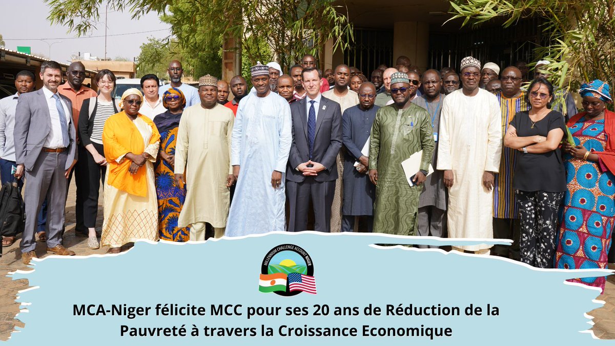 Millennium Challenge Account - Niger (MCA-Niger) (@mcaniger) on Twitter photo Toute l'équipe du Compact du #Niger félicite <a href="/MCCgov/">Millennium Challenge Corporation</a> pour ses 20 ans de lutte contre la pauvreté <a href="/USEmbassyNiamey/">U.S. Embassy Niamey</a> Toute l'équipe du Compact du #Niger félicite <a href="/MCCgov/">Millennium Challenge Corporation</a> pour ses 20 ans de lutte contre la pauvreté <a href="/USEmbassyNiamey/">U.S. Embassy Niamey</a>