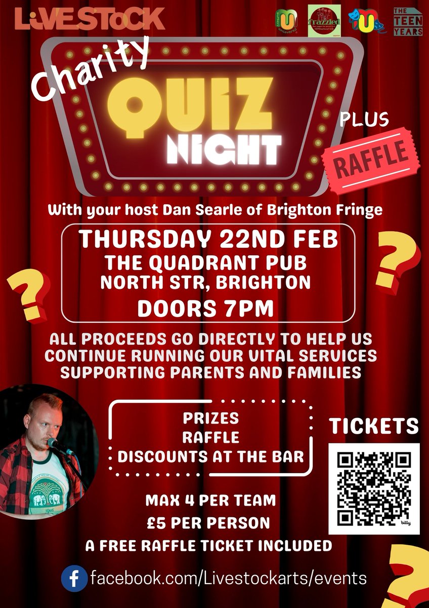 If you like pub #Quizzes , look no further! 😜😀 We're putting on an AWESOME PUB QUIZ night to raise funds for our projects supporting families of #Brighton.
THURS 22nd FEB facebook.com/events/7300851…

Get your tickets here.👉 bit.ly/3NZa6Ad 
Plus EXCELLENT raffle prizes! 😁