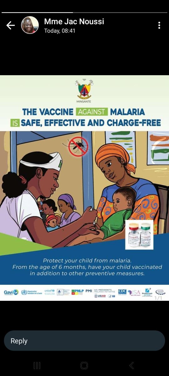 Children aged six months and above can take the maleria vaccine. This does not roll out the routine vaccine your child is supposed to take. Let's protect our children from diseases through vaccination. 
#TeamVaccinatedAFCON2023
#EquipeVaccineeCAN23
<a href="/USAID/">USAID</a> 
<a href="/Breakthrough_AR/">Breakthrough ACTION</a>