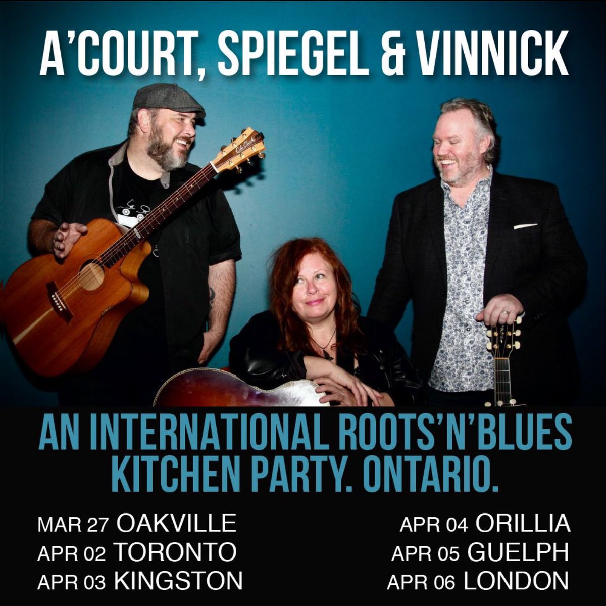 “The musicianship was off the chain…” ~ North Sask Zine So stoked to join my friends, @suzievinnick & Lloyd Spiegel for a blast of great tunes at @OakvilleCentre on March 27. bit.ly/ASVOakville #livemusic #oakville #bluesmusic #rootsmusic #guitar #acoustic