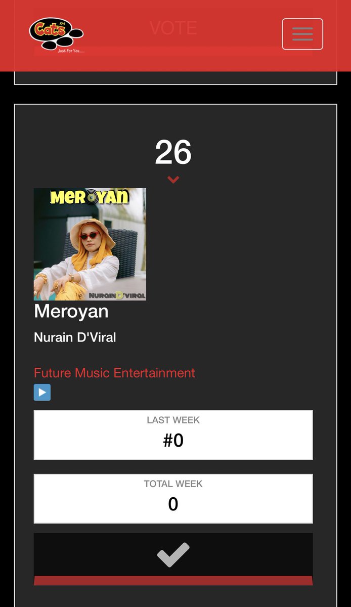 catsfm.my/charts/view/2/…

Jom undi lagu “Meroyan” di carta Prebiu CatsFm <a href="/CATSFM993/">Cats FM</a> #meroyan  #nuraindviral  #cartaprebiu