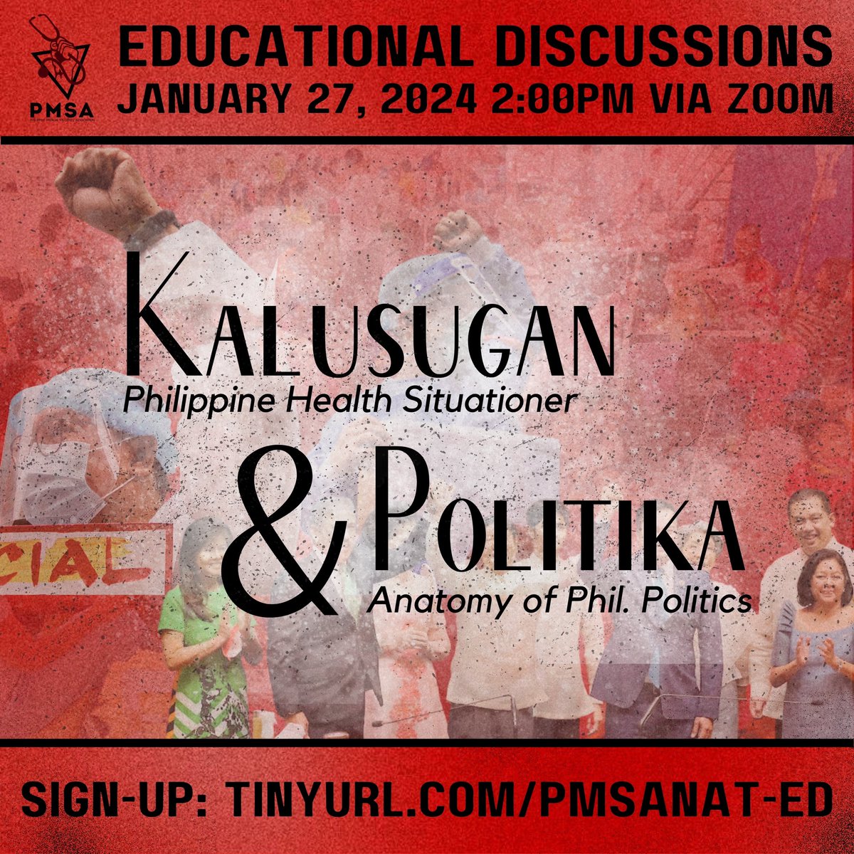 “Medicine is a social science, and politics is nothing more than medicine on a large scale.” -Rudolf Virchow PMSA presents 'KALUSUGAN AT POLITIKA,' back-to-back educational discussions on PH Health Situationer and the Anatomy of PH Politics. #HealthIsARight #HealthIsPolitical