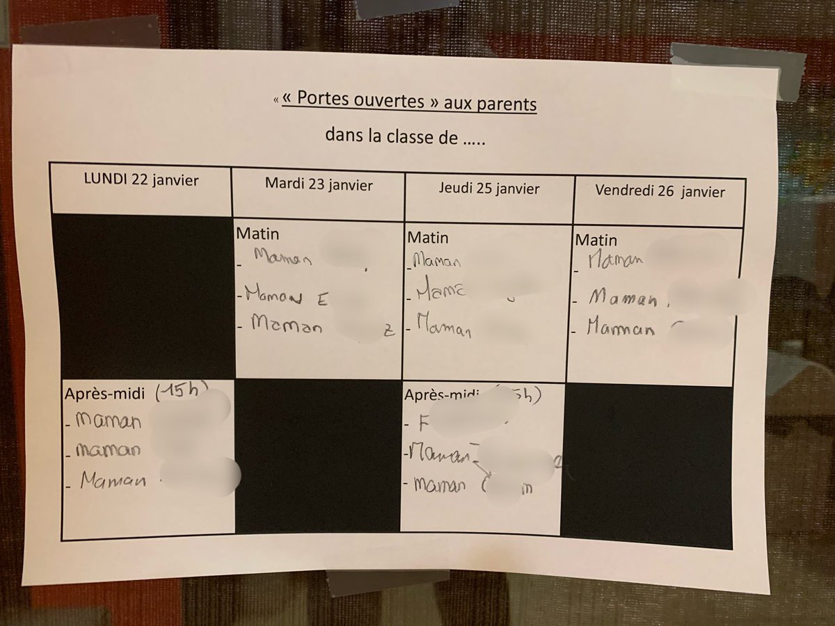 Semaine « Portes ouvertes aux parents »  au Bois des Pesses : action annuelle inscrite dans le projet d’école.
Encore un succès auprès des parents, + de demandes que de places offertes. (Planning PS complet en une seule journée)