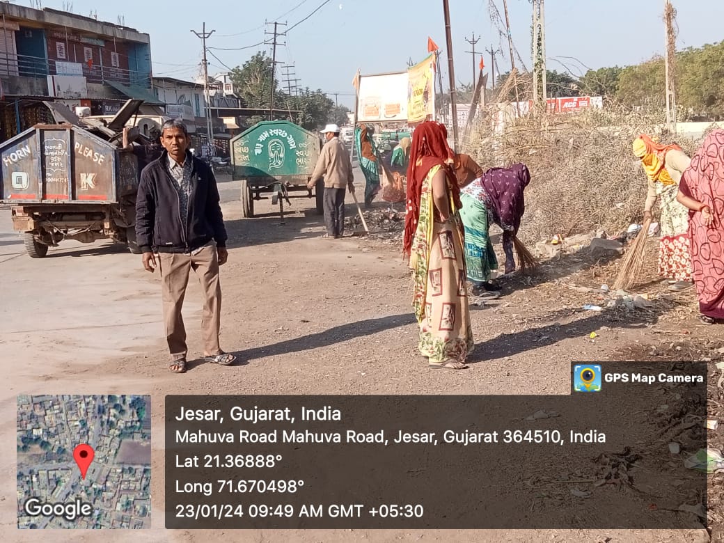 જેસર જાહેર રસ્તા સ્વચ્છતા કામગીરી #swachhbharat2024 @InfoGujarat @CMOGuj @Collectorbhav @ddobhavnagar