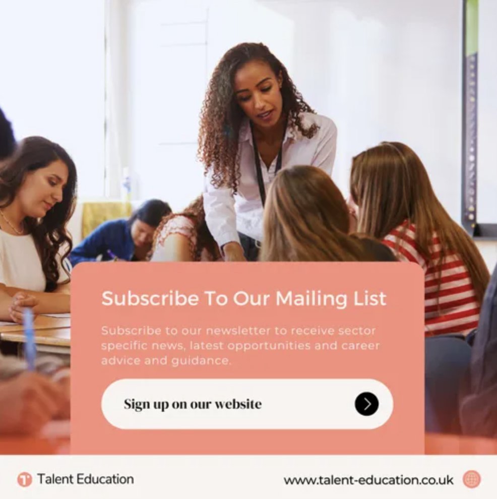 Get the education job opportunities direct to your inbox... 📥

Subscribe to our newsletter to receive sector news, latest opportunities and career advice. 

Website - loom.ly/sAvyAww 
Connect with James - loom.ly/om_QCaY

#TalentEducation  #EducationRecruitment