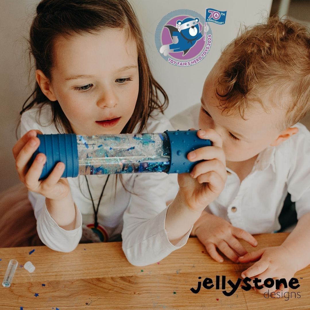 Exciting news! The Jellystone Designs Calm Down Bottle has been awarded 'Hero Toy' status at the London Toy Fair today 😀  

We love these fun filled sensory bottles and they come in all different colour options! Check them out at buff.ly/39yyFNv