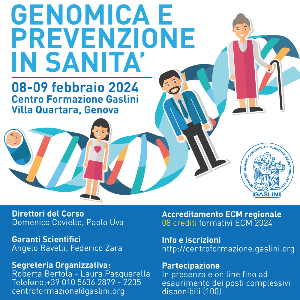 Giovedì 8 e venerdì 9 febbraio presso il Centro #Formazione #Gaslini di Villa Quartara si terrà un convegno full immersion sul tema #Genomica e prevenzione in sanità. Focus in particolare sulle nuove attività per garantire un accesso sicuro alla genomica in tutta Europa.