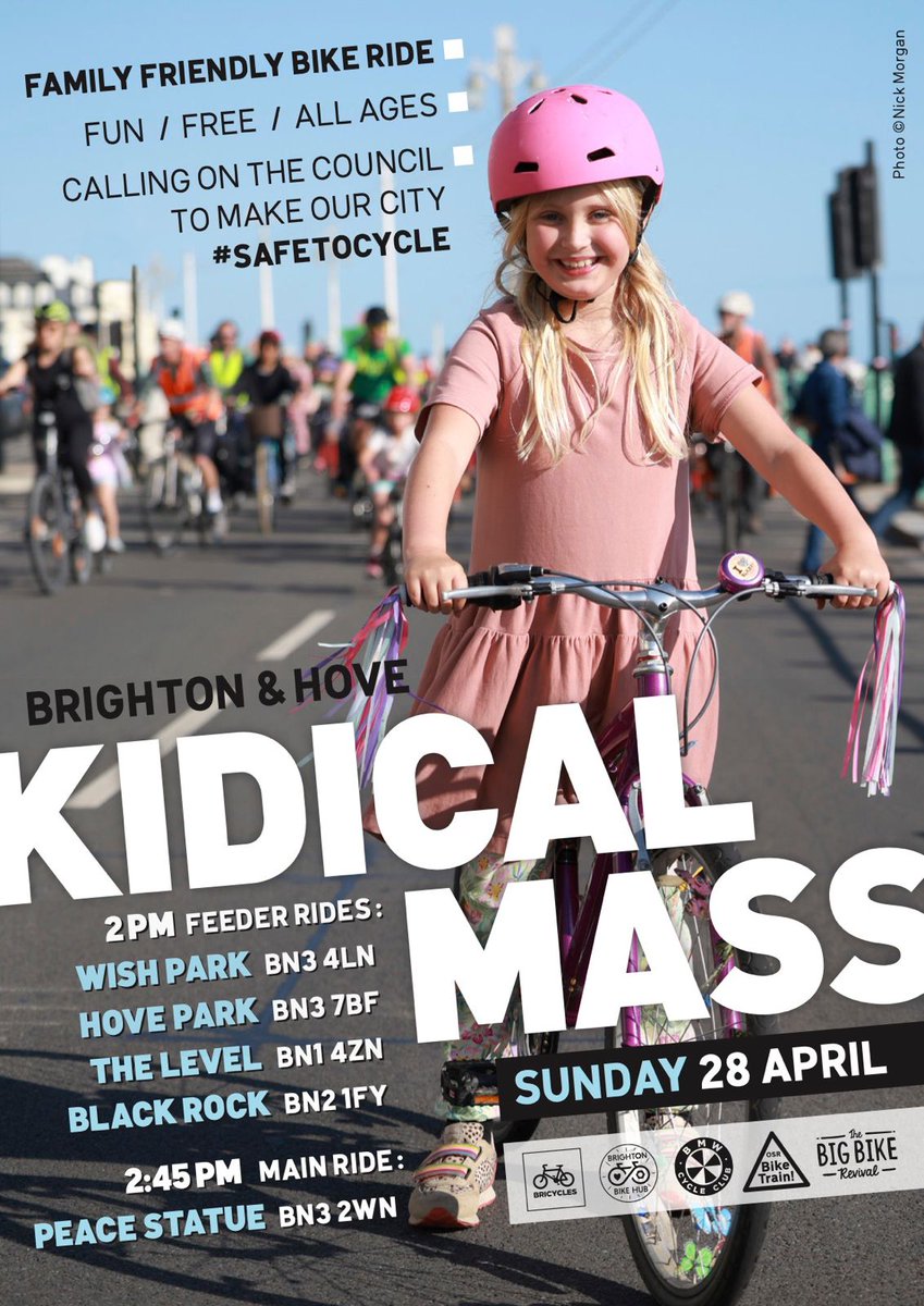 OSRBikeTrain's tweet image. Exciting news for Hove (&amp;amp; Brighton), OSR Bike Train are proud to be involved with the next Kidical Mass ride on Sunday 28th April, 2pm. In Hove you can join us from Hove Park or Wish Park. See you there!

Make Hove #SafeToCycle

@Bricycles
@BATBrighton
#Hove #KidicalMass #BikeBus