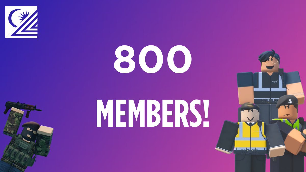 mymalaysiarblxc's tweet photo. Happy 800 members for MY Malaysia ROBLOX Group! 

#MYTerusMaju #Roadto1k #RobloxMalaysia https://t.co/w3PPPefFC8