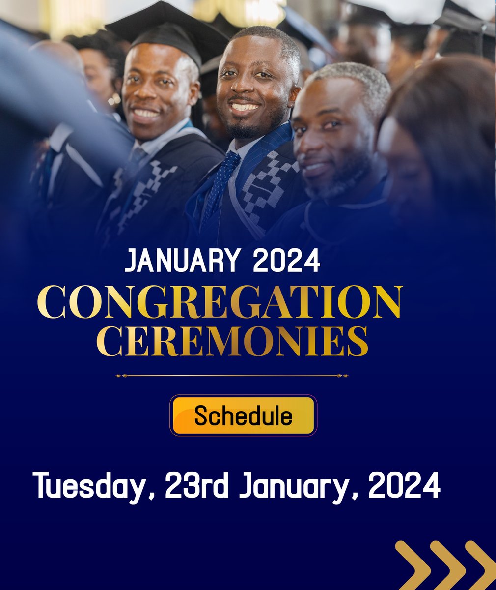 Join the morning sessions of the congregation ceremonies. Stay connected with the proceedings by clicking on the links below:

Great Hall: bit.ly/Morning-GreatH…

Cedi Conference Centre: bit.ly/Morning-CediCo…

#UGCongregation
#UGClassof2023