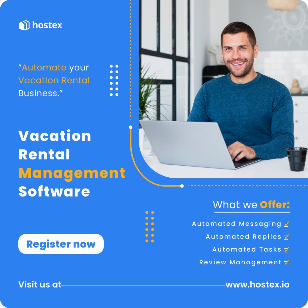 HostexApp's tweet image. Unlock vacation rental success with Hostex.io! 🌟
✨ Automate messaging, replies, tasks, and reviews. 
Ready to elevate? Click &apos;Register Now&apos;! 🚀
#automatedmessaging #shorttermrentals #airbnbhosting #directbooking #vacationrental #shorttermrental #airbnb