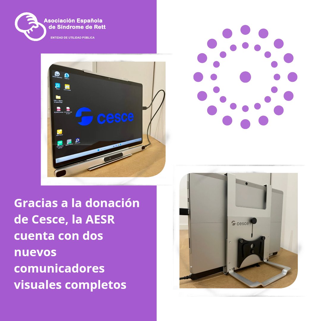 asociacionrett's tweet image. Gracias a la generosa donación de CESCE, la AESR ha adquirido dos nuevos comunicadores visuales completos. Estos dispositivos son claves para mejorar la comunicación de personas con síndrome de Rett.
#donaciones #cesce #inclusion #rett #sindromederett #comunicadoresvisuales