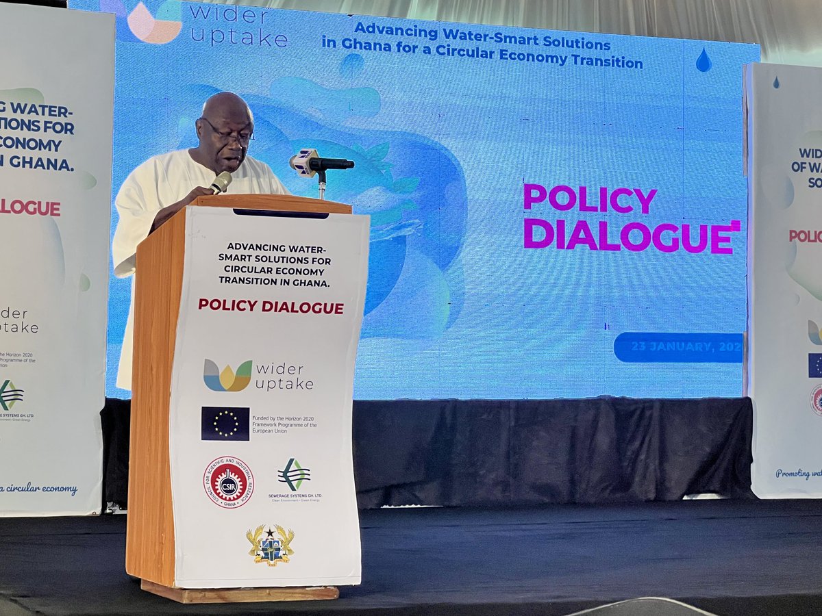 #Circulareconomy should be a national policy agenda and we should see waste as a secondary resource and not as waste. Hon Dr Kwaku Afriyie, Minister, ⁦@mestighofficial⁩ ⁦@WiderUptake⁩ ⁦@csir_ghana⁩ ⁦@csir_stepri⁩ #policydialogue ⁦@seweragesysgh⁩