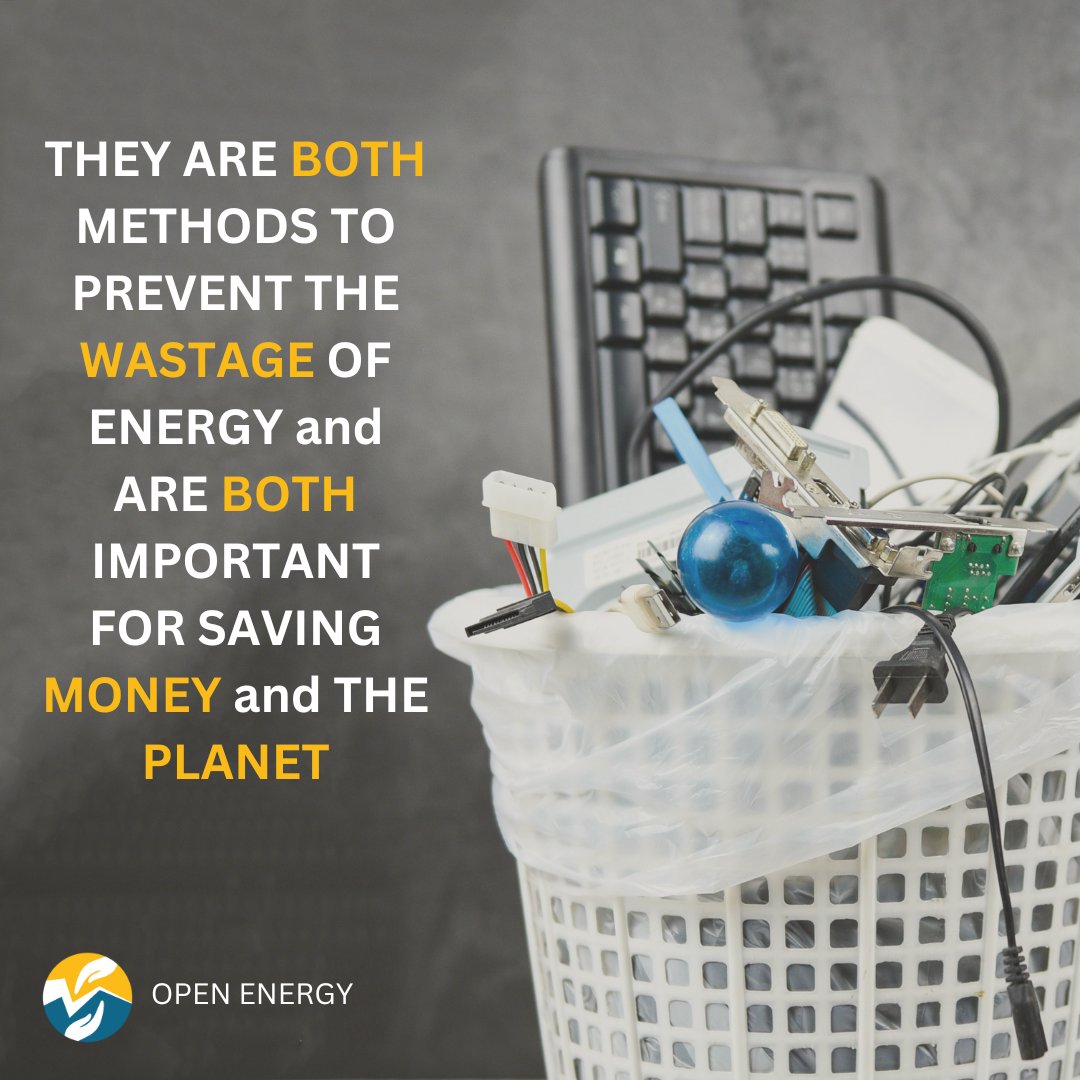 OpenEnergyNew's tweet photo. Were you aware of the difference between energy efficiency and energy conservation? 💡
#Energyefficency #energyconservation #Energyusage #Moneysaving #Lessenergy #ClimateAction https://t.co/AeO1xwm9TE