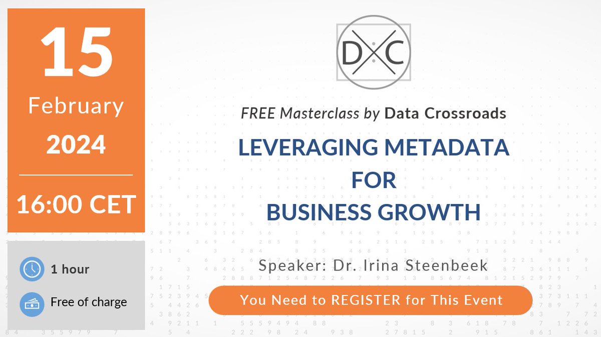 Register for this FREE masterclass, and you will see how easy it is to promote data and metadata initiatives within your company.