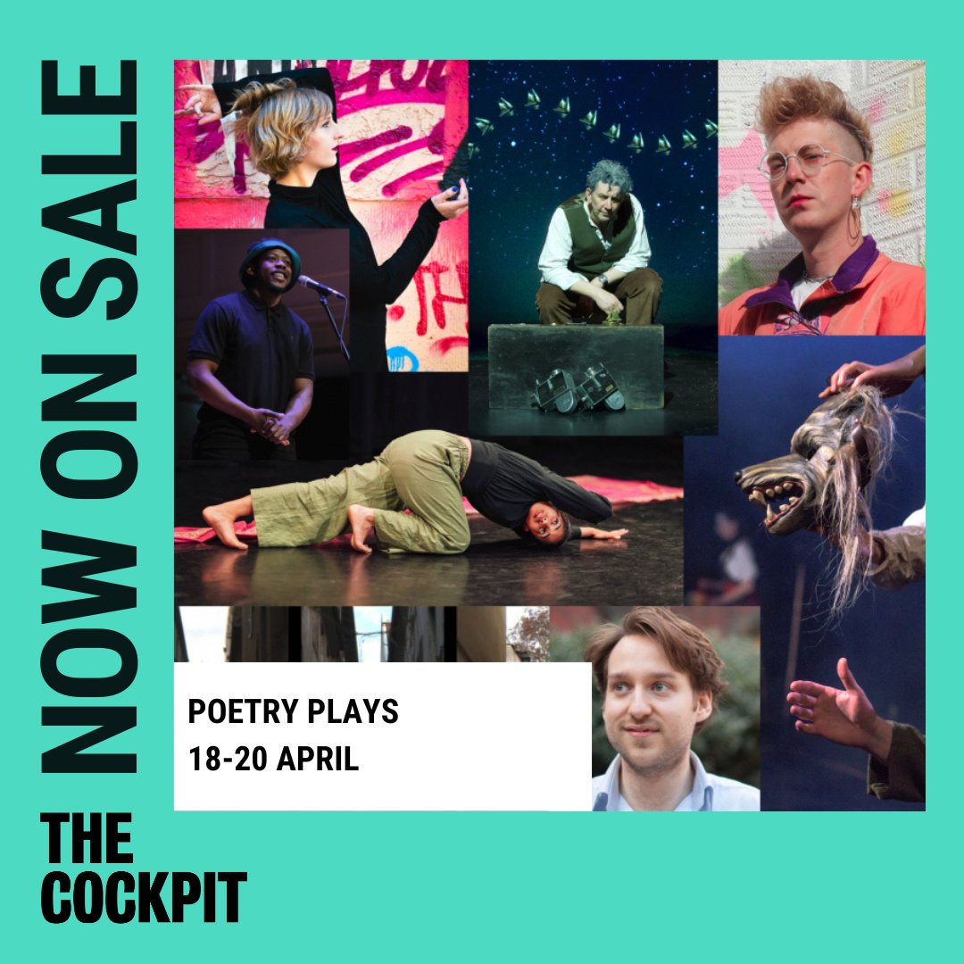 The Cockpit (@cockpittheatre) on Twitter photo POETRY PLAYS
18-20 April
Produced and Presented by @theatrevoliere & <a href="/ThePomegranateM/">The Pomegranate London</a>
Nine performances over three days.
Original, multidisciplinary shows featuring or inspired by poetry.
thecockpit.org.uk/show/poetry_pl…
#theatre #london #livetheatre #theatrelondon #londontheatre POETRY PLAYS
18-20 April
Produced and Presented by @theatrevoliere & <a href="/ThePomegranateM/">The Pomegranate London</a>
Nine performances over three days.
Original, multidisciplinary shows featuring or inspired by poetry.
thecockpit.org.uk/show/poetry_pl…
#theatre #london #livetheatre #theatrelondon #londontheatre