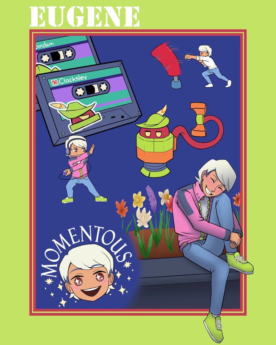 ...Been awhile. :p  Got into this new game recently called Cassette Beasts and it's pretty fun and cute! Also if you can't tell from this, I gotta say I freaking love this dork!💖💖💖