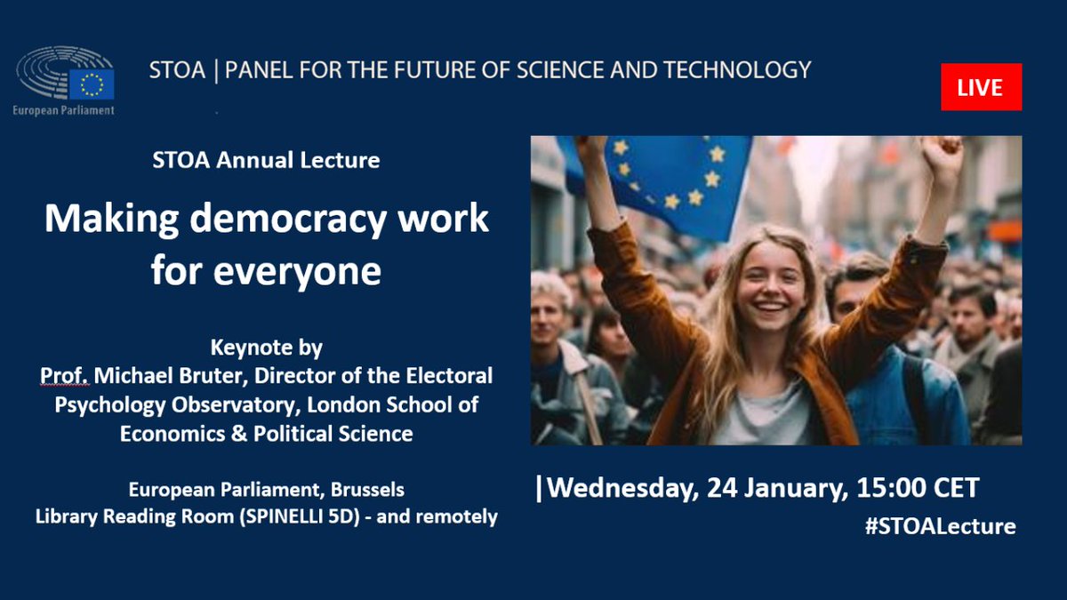 🗓️Tomorrow 15h, important with the upcoming #EUelections: Annual #STOALecture #EUParliament 

👉Interview with speaker Chair #EthicsGroup_EU <a href="/BPrainsack/">Barbara Prainsack (@bprainsack@c.im)</a> 'Digital #tech &amp; #democracy: challenges ahead': wp.me/panTdn-3AW

🔴Info &amp; watch live online: europa.eu/!DCXqwM