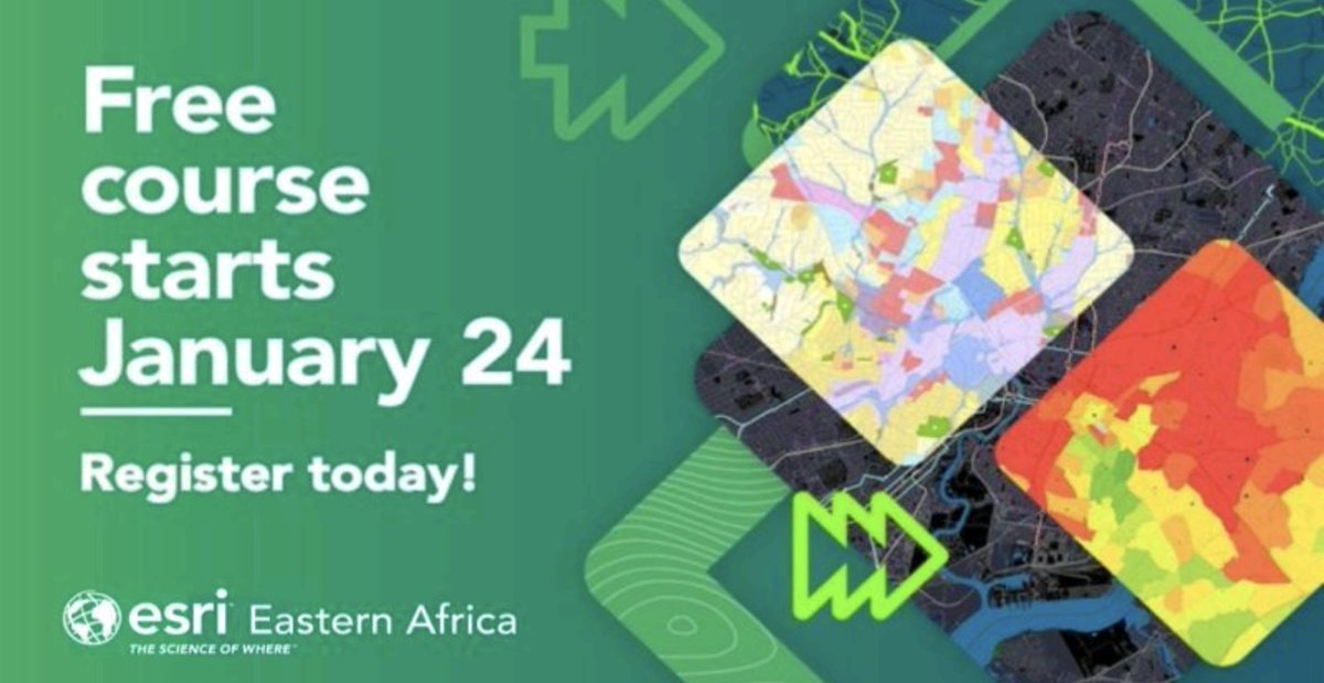 ATTEND SPATIAL ANALYSIS COURSE BY #ESRI
 #SpatialAnalysis #MOOC kicks off TOMORROW! Register now and enhance your spatial analysis skills for FREE.👇
hubs.li/Q02hmxQK0

#tanzania #gistanzania #tanzaniaonlinetraining #onlinecourses #onlineearning #esri #esriesternafrica