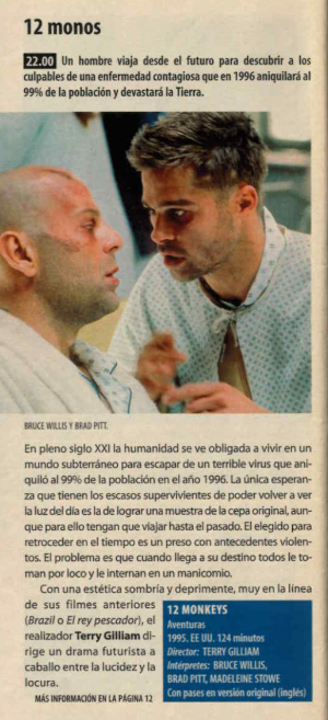 gencanalplus's tweet photo. 🐒 Un futuro distópico y terrorífico amenazado por un virus letal. ¿Os suena? y si todo esto sale del imaginario de un director único podemos ir acojonandonos. Su mejor película, sin duda.
📺 El 23 de enero del 98 Canal Plus estrenó "12 monos" de Terry Giliam https://t.co/8K6vlwNd6z