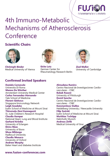 Fusion Conferences (@fusion_conf) on Twitter photo ‼️Short Talk & EarlyBird Deadline extended‼️
Join Christoph (<a href="/cj_binder/">Christoph Binder</a>) Eicke & Ziad in sunny Cancun this May at the 4th Immuno-Metabolic Mechanisms of Atherosclerosis Conference
Programme & info: fusion-conferences.com/conference/162 #IMMA24 ‼️Short Talk & EarlyBird Deadline extended‼️
Join Christoph (<a href="/cj_binder/">Christoph Binder</a>) Eicke & Ziad in sunny Cancun this May at the 4th Immuno-Metabolic Mechanisms of Atherosclerosis Conference
Programme & info: fusion-conferences.com/conference/162 #IMMA24
