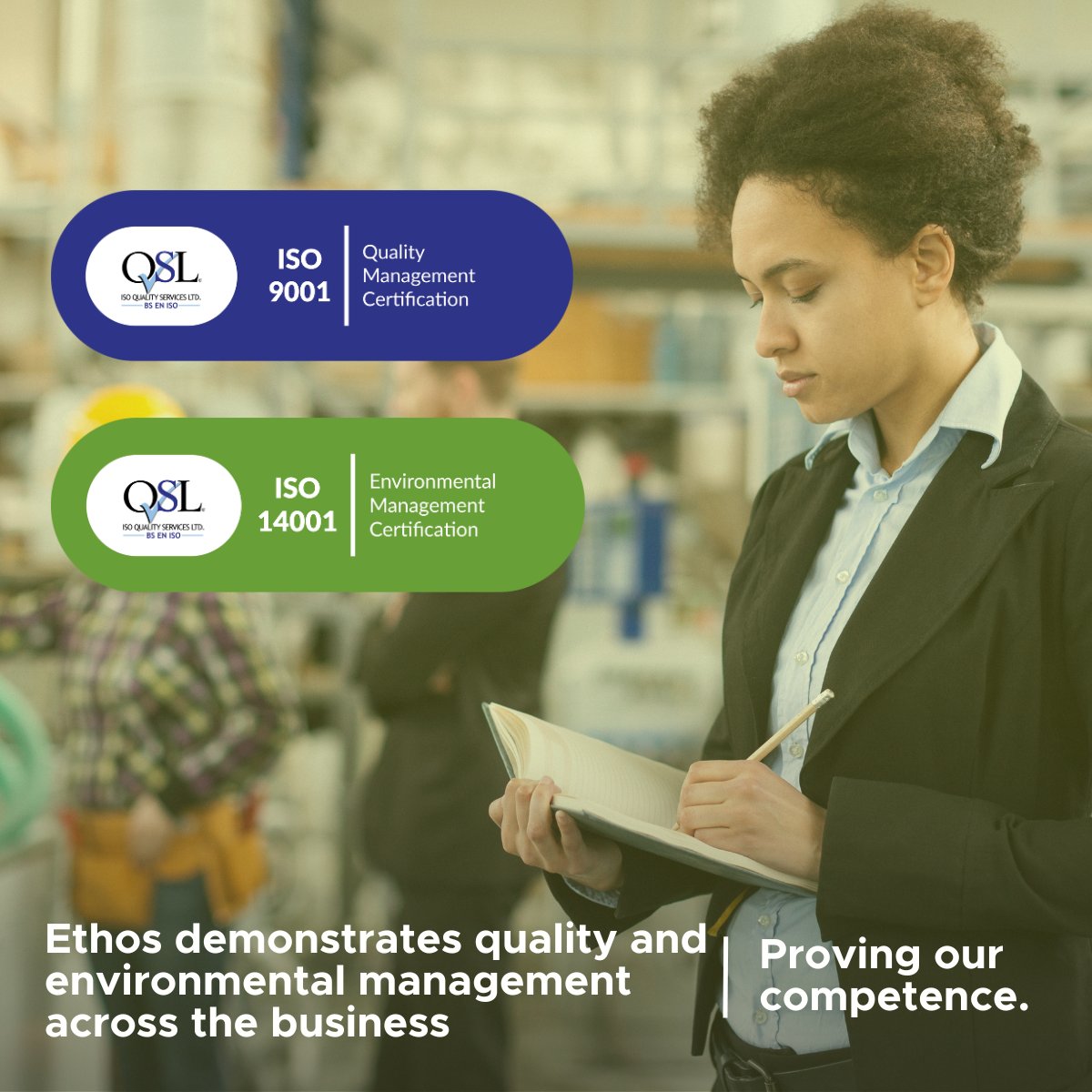 🌍 Ethos proudly announces our ISO9001 and ISO14001 recertification. 

Our commitment to quality and sustainability is stronger than ever! Read more here: 🔗hubs.li/Q02hnhWW0

#QualityManagement #EnvironmentalSustainability #ISOStandards 📈♻️
