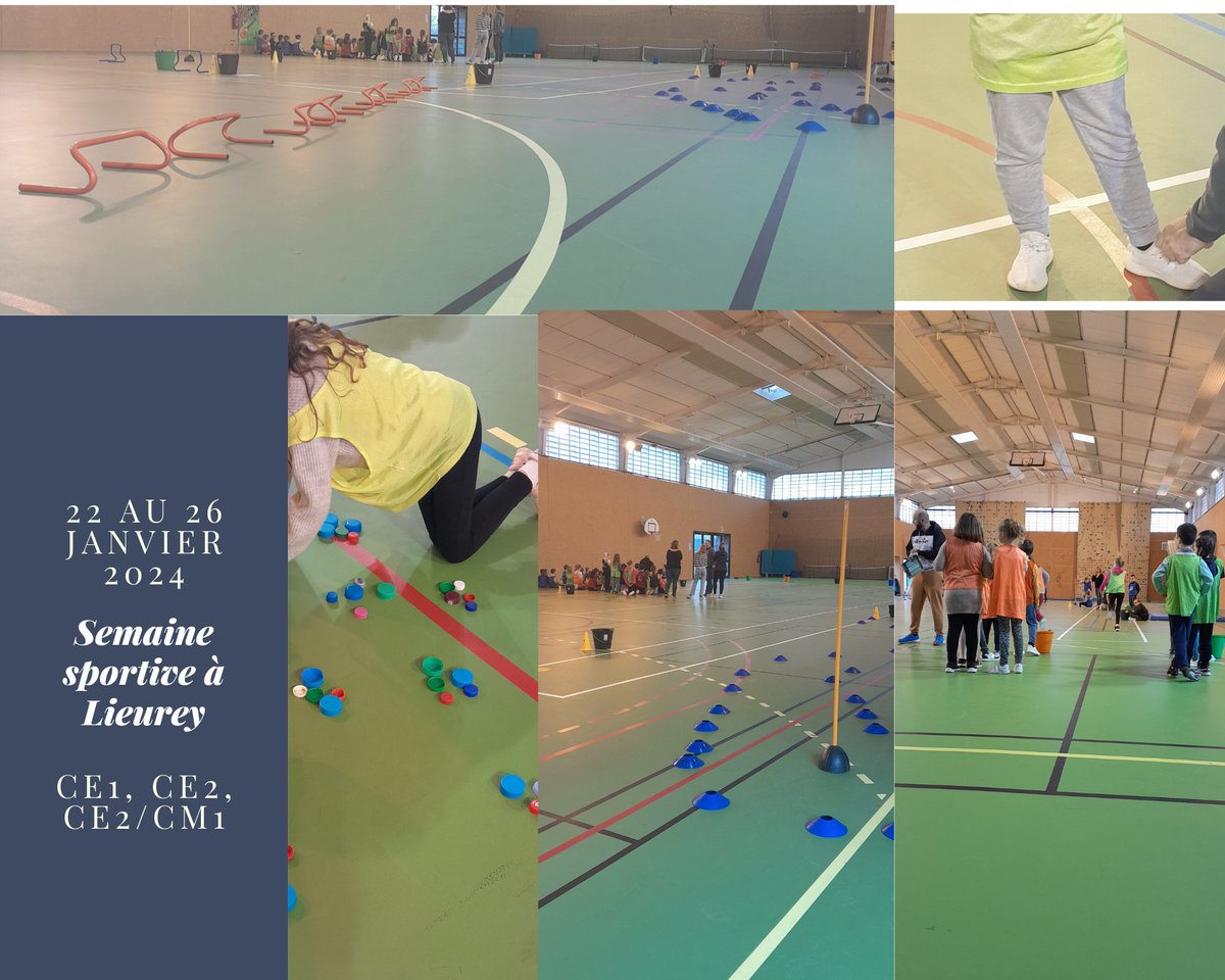 Entrée en semaine sportive à Lieurey! L'athlé "ça se VIE" avec l'USEP. Arnaud et l'équipe éducative proposent ateliers sportifs, coopération, mathématiques et rencontre avec les familles pour trois classes. Joli projet décliné dans toute l'école en cette année olympique