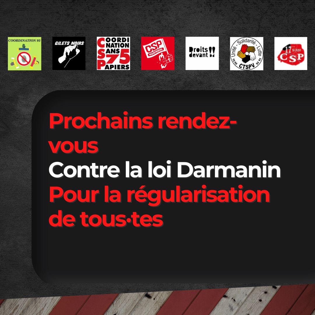 gilets_noirs's tweet photo. 🧨Prochains RDV de la mobilisation des collectifs des sans papiers ⤵️
Rassemblement 25/01 devant le CC à 16h30
Manifestation 26/01 République > Châtelet · 16h
Journée de lutte pour la régularisation et le retrait total 03/02 https://t.co/UA6462V0PX