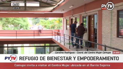 ParaguayTVHD's tweet photo. #EnVivo 🔴Refugio de Bienestar y Empoderamiento.

▶️#Cemupe invita a visitar el Centro Mujer: un refugio de bienestar y empoderamiento, ubicado en el Barrio Sajonia.

📺#PyNoticias https://t.co/HCYF7fmmDv