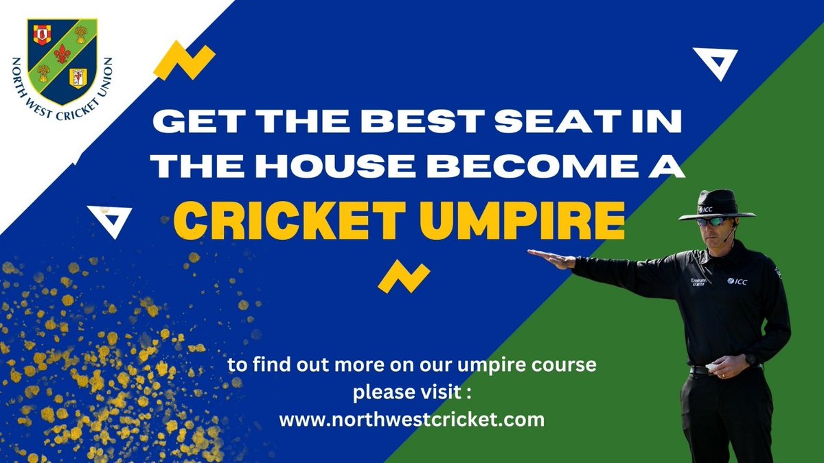NWCricketUnion's tweet photo. UMPIRING | Have you ever wanted to become an umpire? 👆

The NWCU&amp;SA have announced the dates for Stage 1 and Stage 2 umpiring course to get you started! 🏏

Details and booking ⬇️
https://t.co/Q7UWj7sfwI https://t.co/bc2uvB4EEU