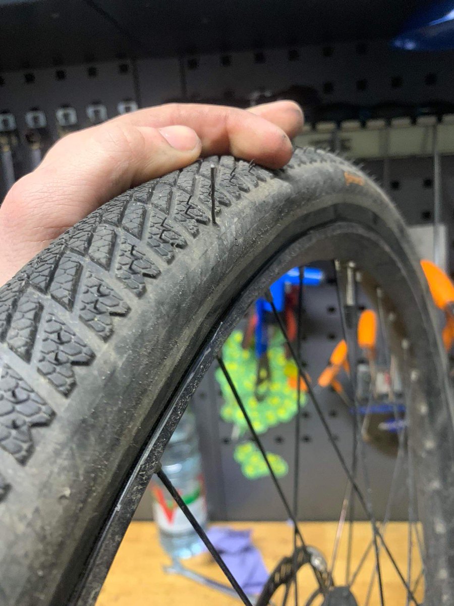 greef_kris's tweet photo. Fietstwitter , mijn vrouw had gisteren haar eerste lekke bandβ¦is dit een stuk van de borstel van een veegmachine ? #woonwerkfietsster #alwaysbecycling https://t.co/keJsQkjNXk
