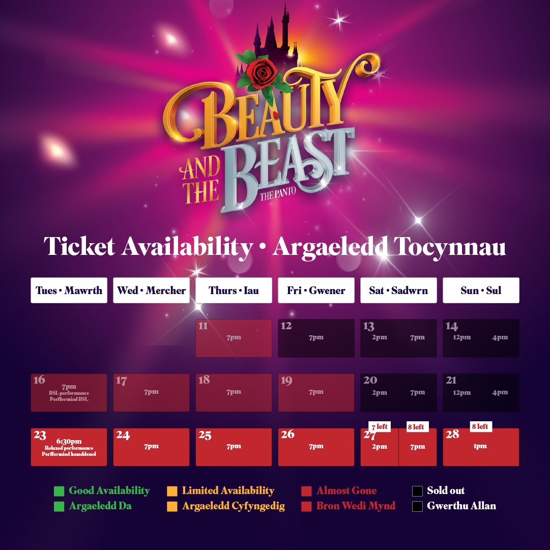 FriendshipTheat's tweet photo. Last chance to see Beauty and the Beast 🥀 

Today marks the start of our final week of shows. With limited tickets remaining, book your seats now 🎫 

Tickets start at JUST £12 🎟️ 

💻 https://t.co/a2wHA2egz7
📞 0345 226 3510
📆 Ends Sun 28 Jan 2024
📍Ffwrnes Theatre, Llanelli https://t.co/Wrwj2D6dRm