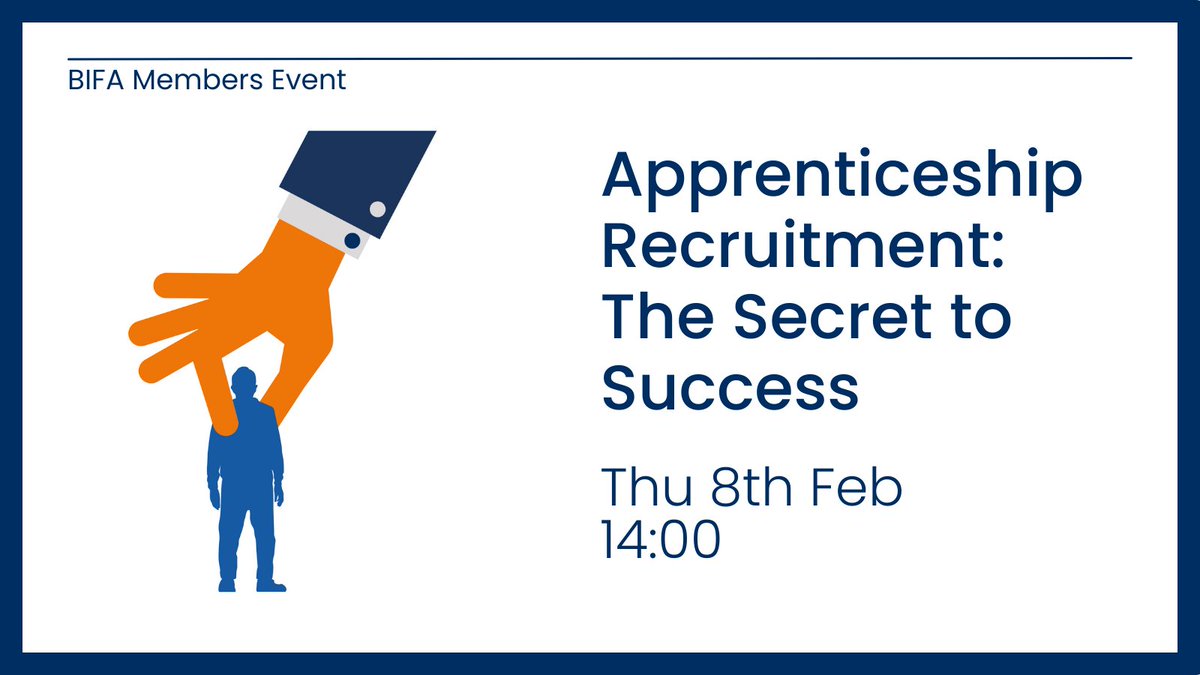 Do you want to employ an apprentice but don't know where to start? 💻 As part of National Apprenticeship Week, #BIFA is running this FREE ONLINE EVENT that will assist in navigating the perceived red tape around recruiting apprentices. Click to register: ow.ly/UiPx50Qtttc