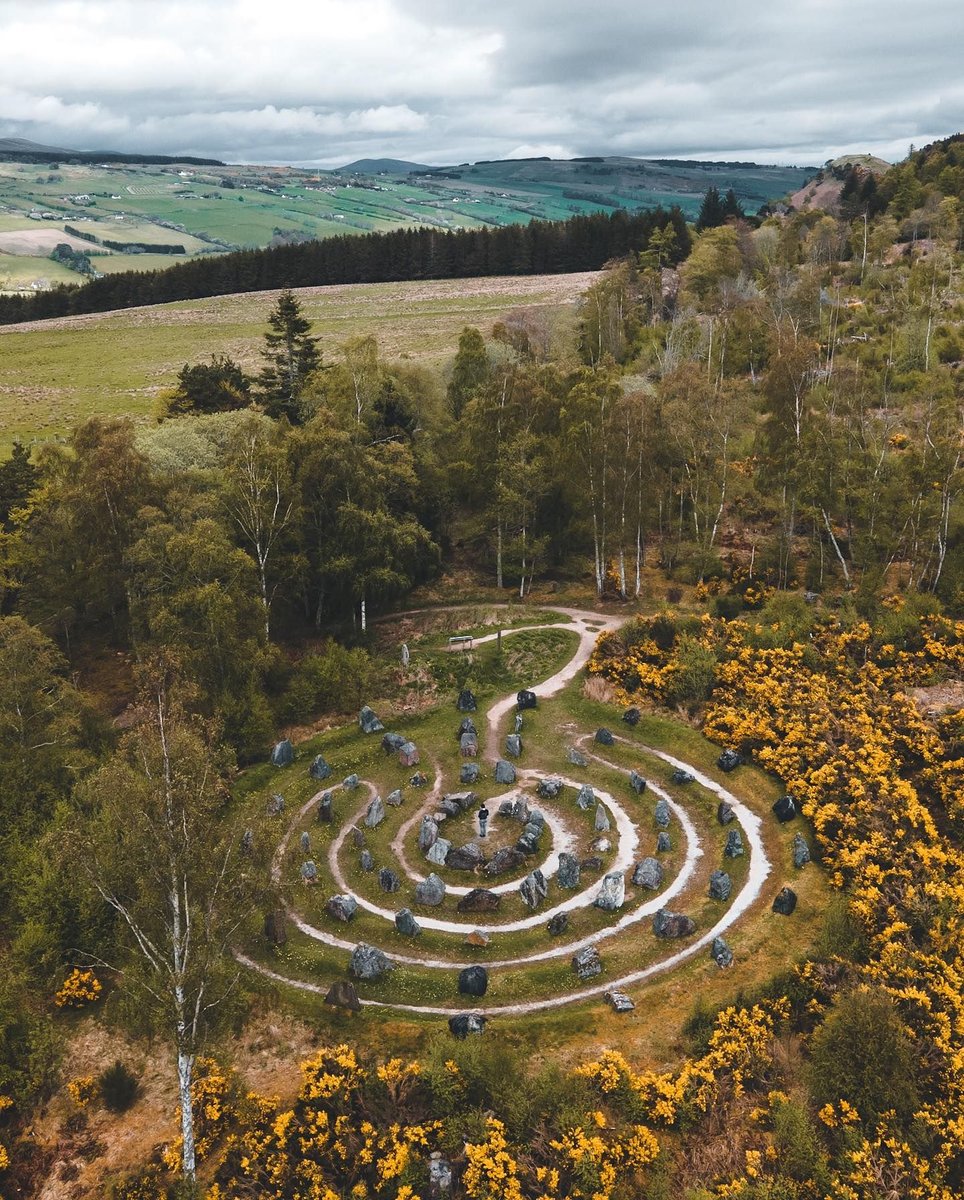 Touchstone Maze,  near Strathpeffer
 lies an intriguing modern marvel known  as the Touchstone Maze. Constructed in 1995, this captivating labyrinth  spans 25 meters in diameter and is comprised of 81 large rocks sourced  from quarries scattered across the Scottish Highlands..
