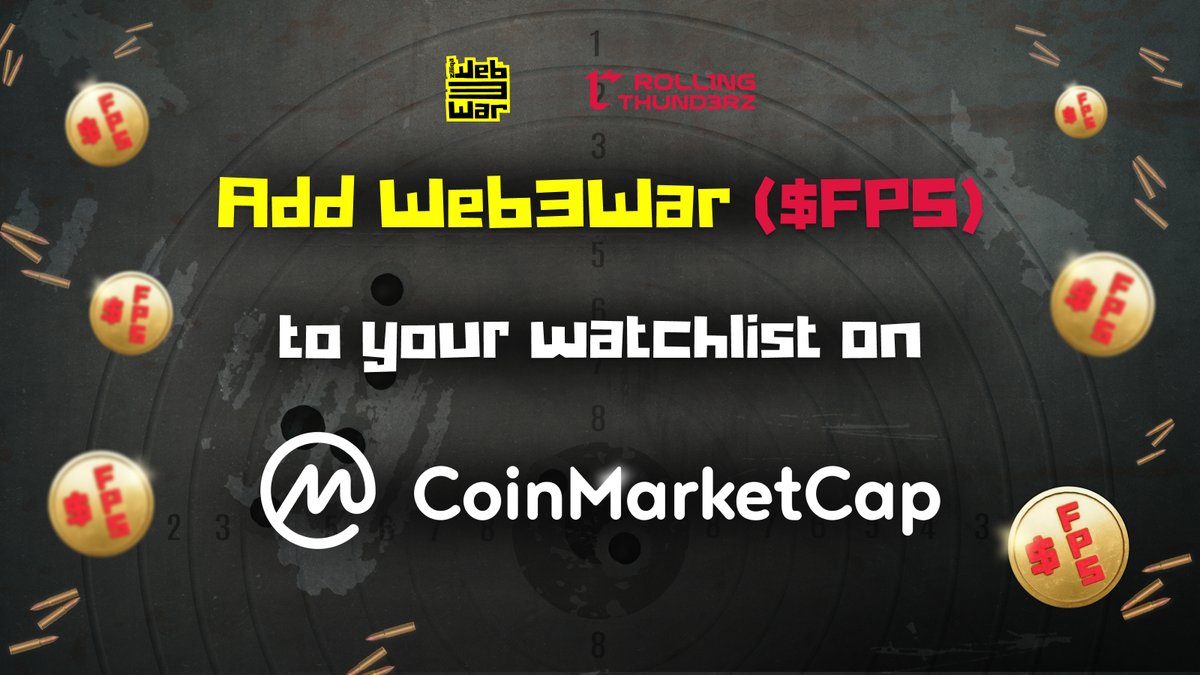 👏Web3War $FPS is now listed on @CoinMarketCap, the world's most-referenced price-tracking website for cryptoassets. $FPS is now visible to an audience of over 129M crypto investors from around the globe! 👁️Add $FPS to your watchlist here: coinmarketcap.com/currencies/web… Don't miss…