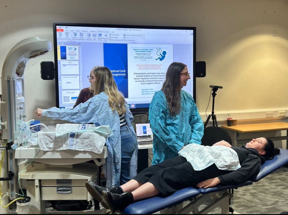 UHSussexMatServ's tweet photo. This week our transformation midwives presented prem7+ education session to staff. Great conversations around bedside resuscitation, optimal cord clamping and IV antibiotics. Thank you Kate and Natalie for all your hard work to improve outcomes for our #prematurebabies #prem7 https://t.co/nhxlY0fSQF